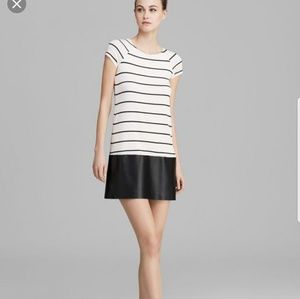 Bailey 44 Dress striped with faux leather